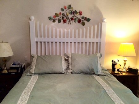 Headboard using fence panel from Security Fence Company, Red Lion, PA